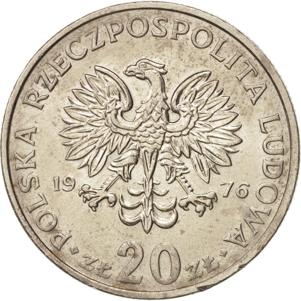 Moneta, Polonia, 20 Zlotych, 1976, Warsaw, SPL-, Rame-nichel, KM:69