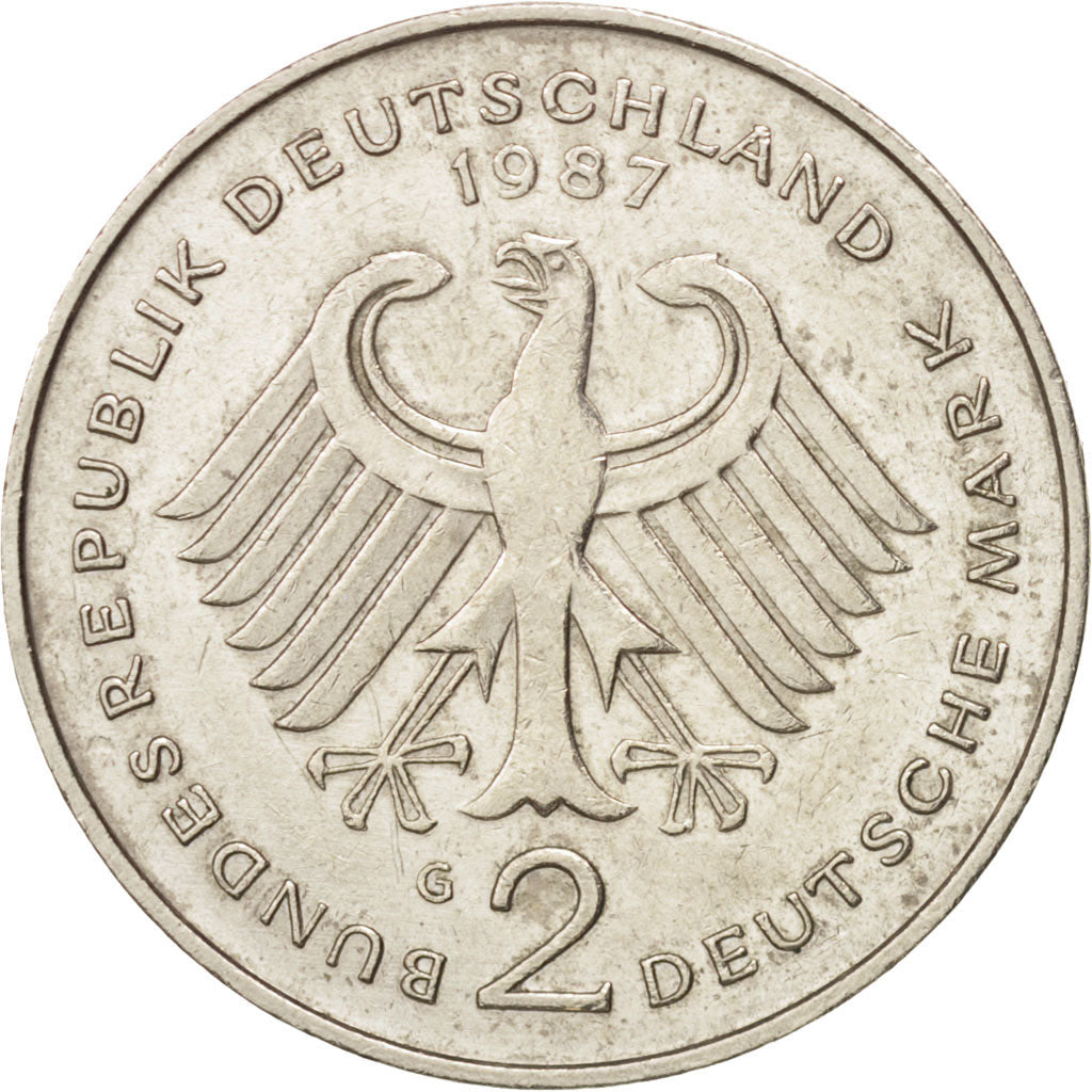 Coin, GERMANY - FEDERAL REPUBLIC, 2 Mark, 1987, Karlsruhe, AU(50-53)