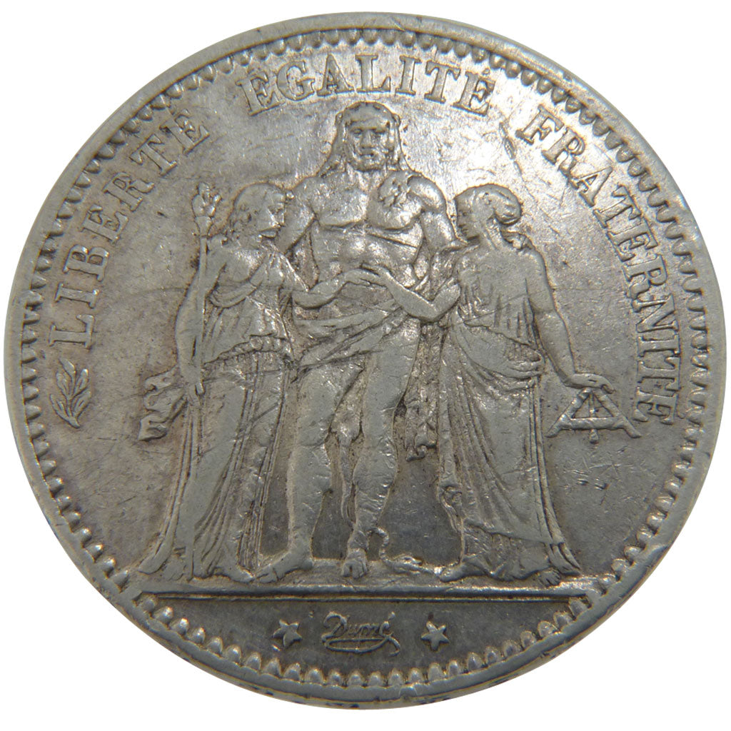 FRANCE, Hercule, 5 Francs, 1875, Paris, VF(30-35), Silver, Gadoury #745a, 24.90