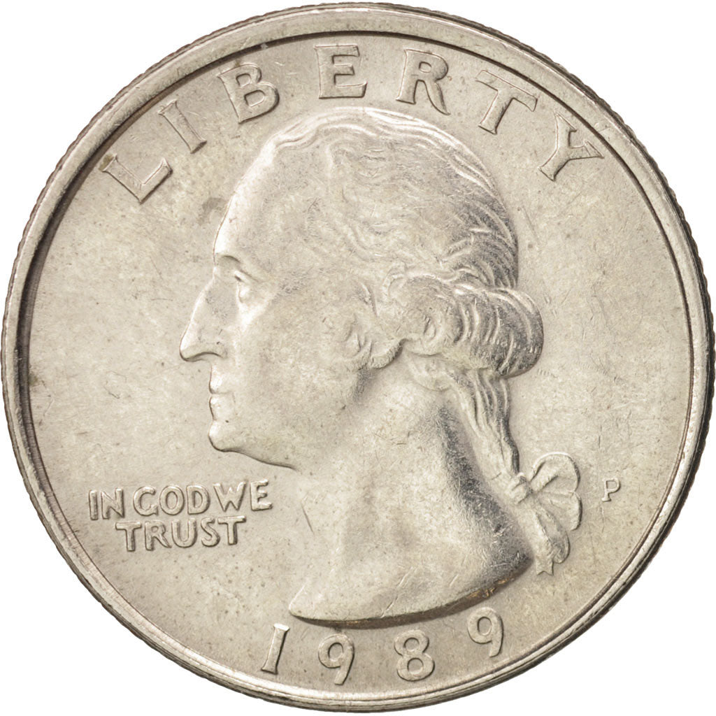 United States, Washington Quarter, 1989, Philadelphia, AU(55-58), KM:A164a