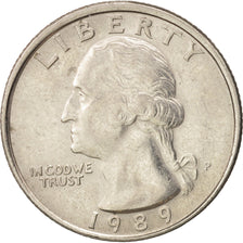 United States, Washington Quarter, 1989, Philadelphia, AU(55-58), KM:A164a