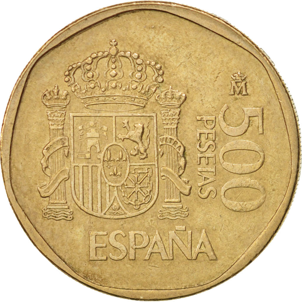 Spain, Juan Carlos I, 500 Pesetas, 1989, AU(50-53), Aluminum-Bronze, KM:831
