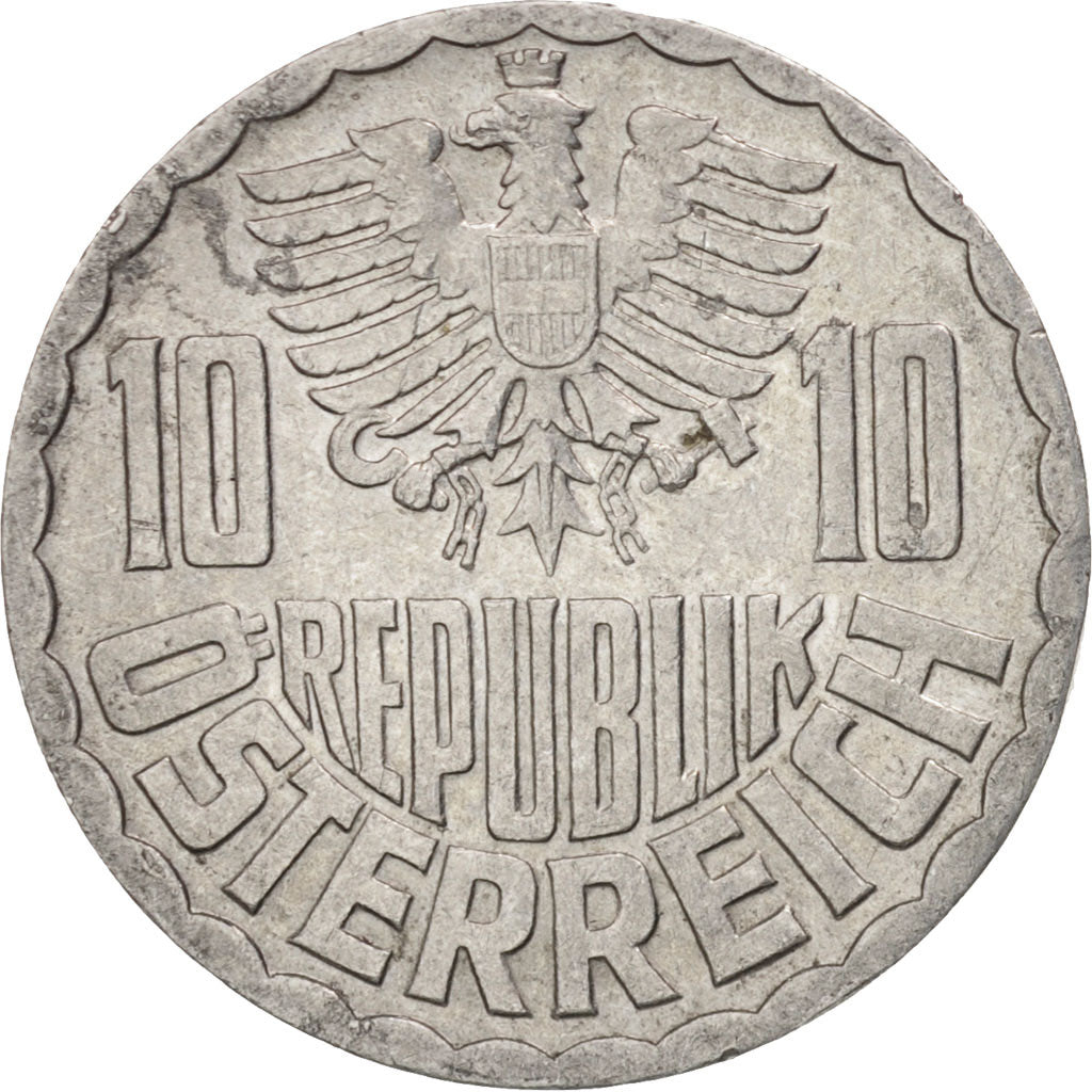 Coin, Austria, 10 Groschen, 1974, Vienna, AU(55-58), Aluminum, KM:2878