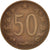 Moneda, Checoslovaquia, 50 Haleru, 1965, MBC, Bronce, KM:55.1