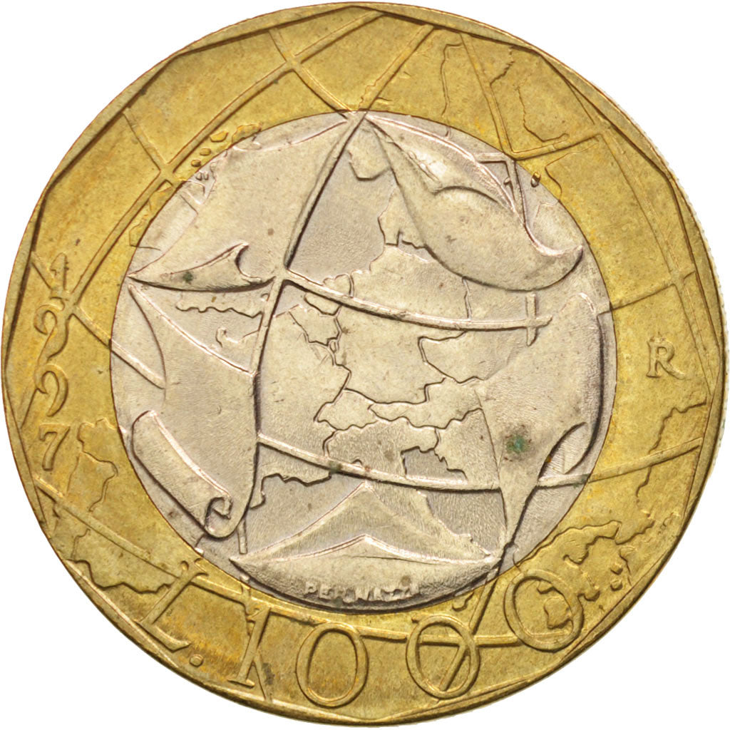 Italy, 1000 Lire, 1997, Rome, MS(60-62), Bi-Metallic, KM:194