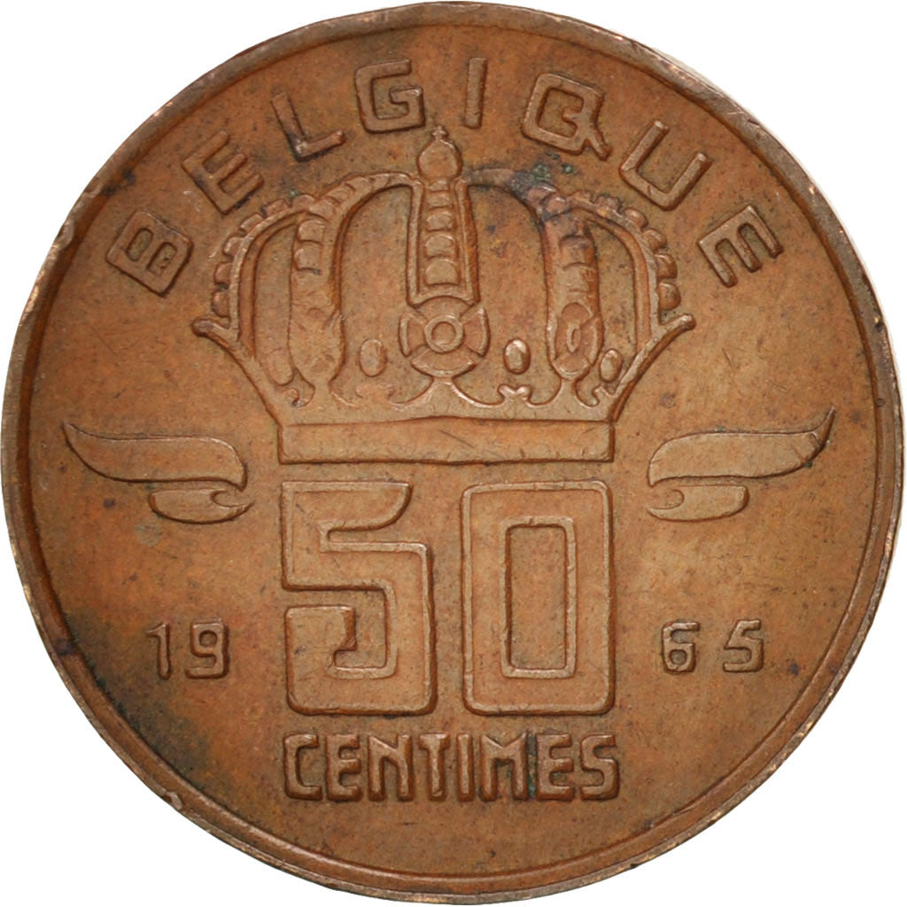 Monnaie, Belgique, Baudouin I, 50 Centimes, 1965, TTB+, Bronze, KM:148.1
