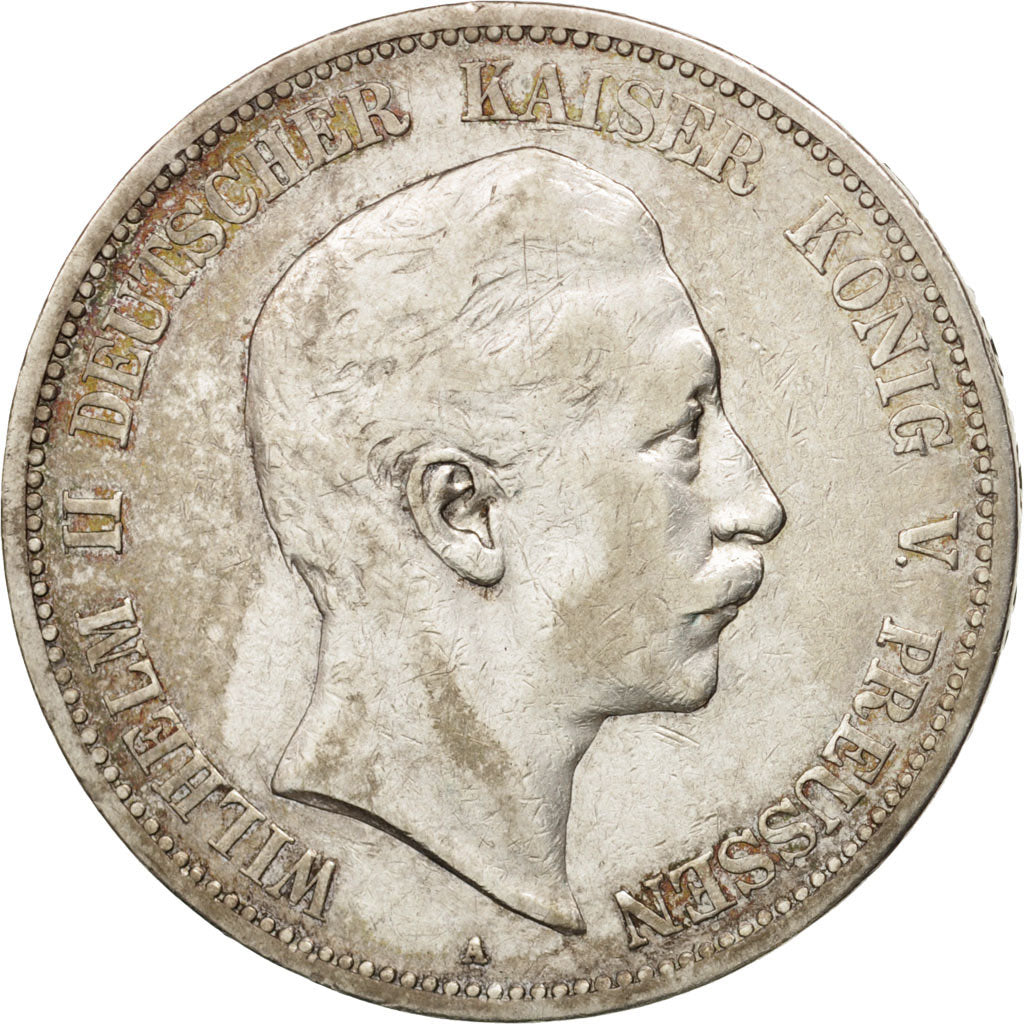 German States, PRUSSIA, Wilhelm II, 5 Mark, 1893, Berlin, EF(40-45), KM:523