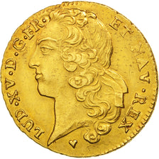 Moneda, Francia, Louis XV, Double louis d'or au bandeau, 2 Louis D'or, 1748
