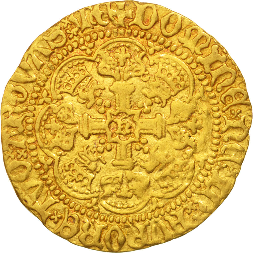 Great Britain, Henry V, Half Noble, London, AU(50-53), Gold, North:1377