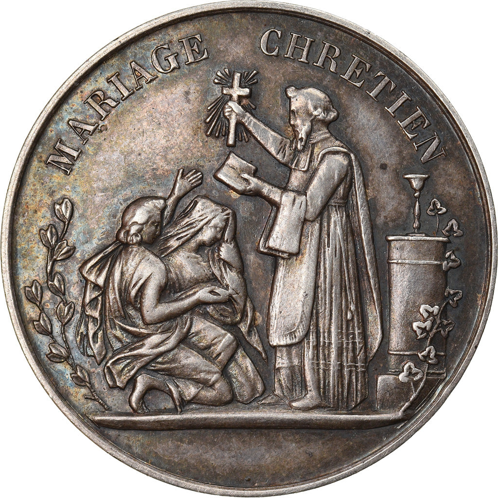France, Médaille, Mariage Chrétien, Religions & beliefs, SUP, Argent