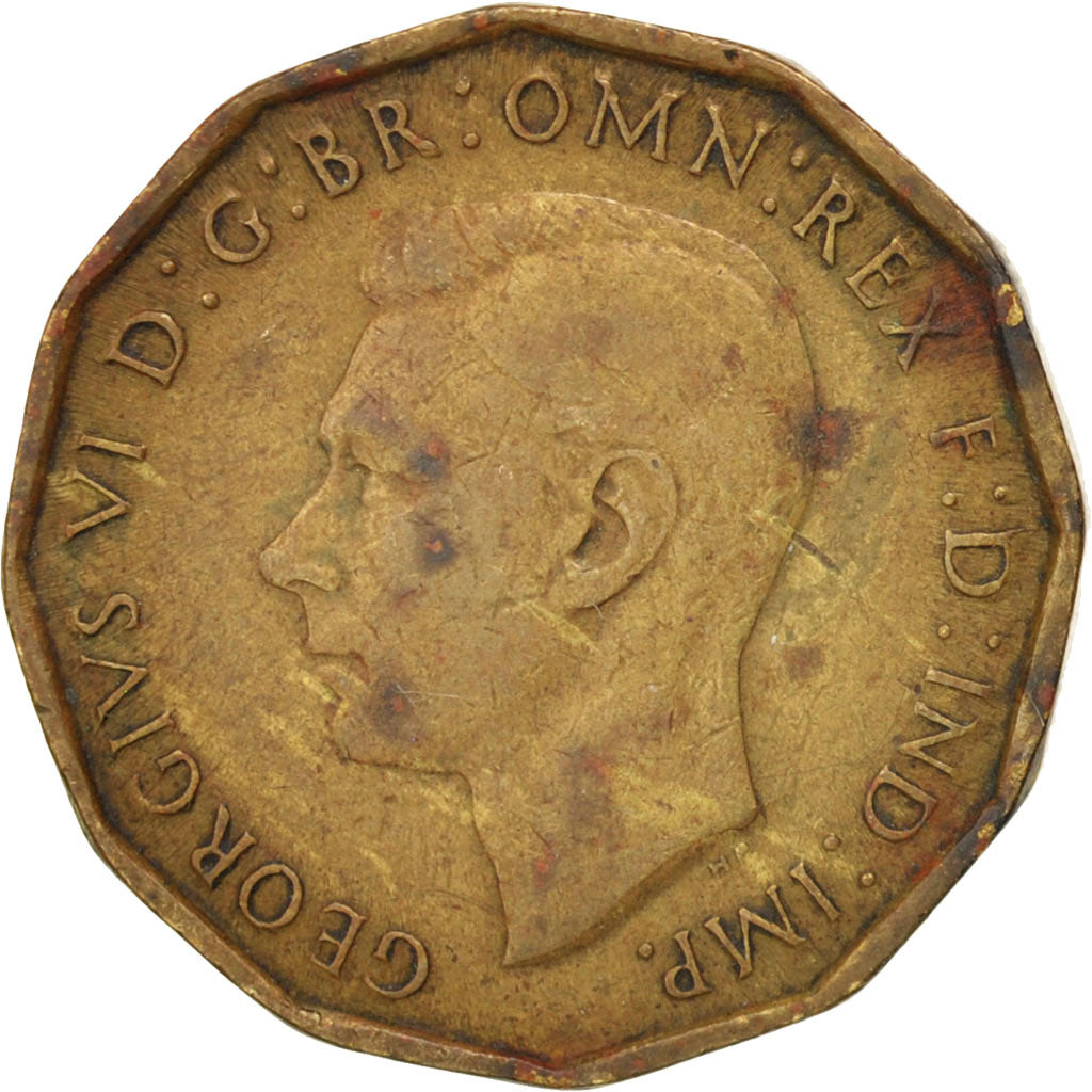 Monnaie, Grande-Bretagne, George VI, 3 Pence, 1942, TB+, Nickel-brass, KM:849