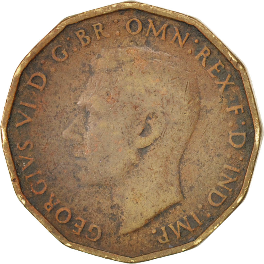 Moneta, Gran Bretagna, George VI, 3 Pence, 1938, MB, Nichel-ottone, KM:849