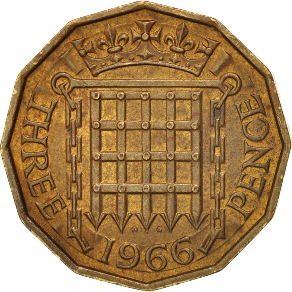 Monnaie, Grande-Bretagne, Elizabeth II, 3 Pence, 1966, SUP, Nickel-brass, KM:900