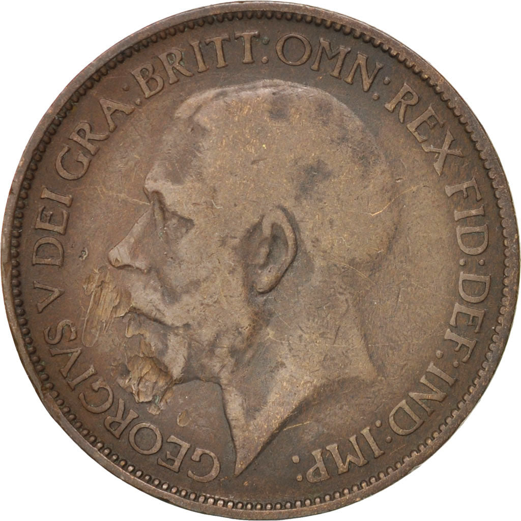 Great Britain, George V, 1/2 Penny, 1923, VF(20-25), Bronze, KM:809