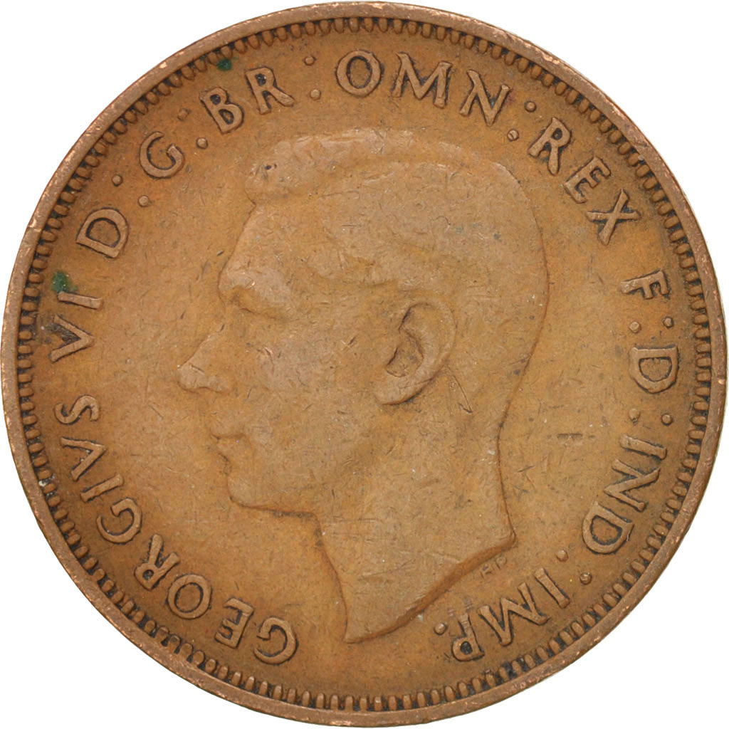 Monnaie, Grande-Bretagne, George VI, 1/2 Penny, 1943, TB, Bronze, KM:844