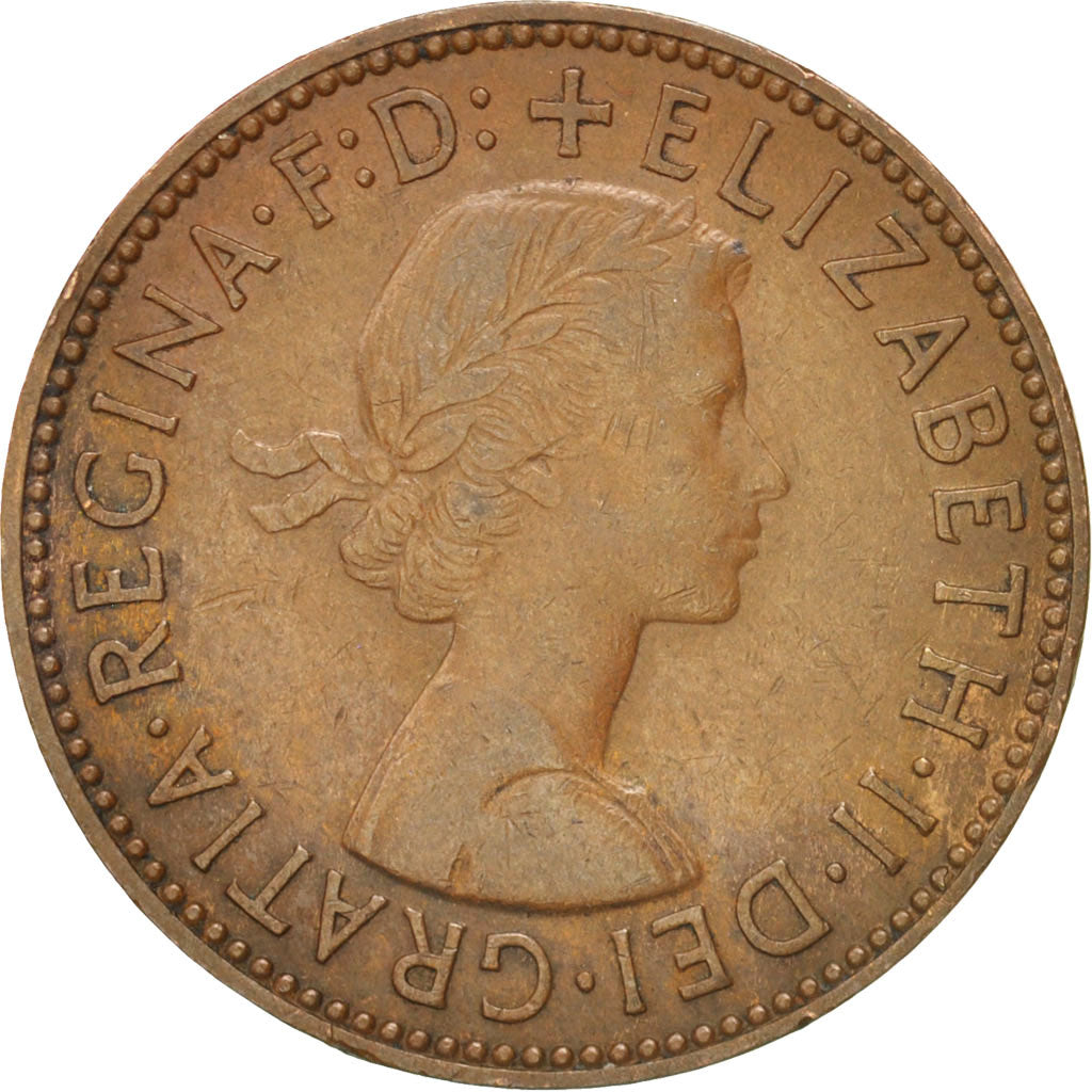 Moneta, Gran Bretagna, Elizabeth II, 1/2 Penny, 1959, BB, Bronzo, KM:896