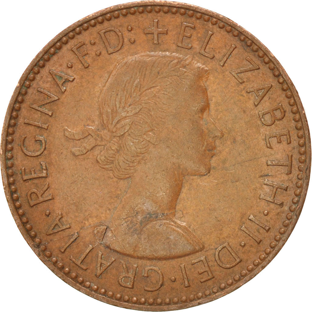 Coin, Great Britain, Elizabeth II, 1/2 Penny, 1965, EF(40-45), Bronze, KM:896