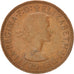 Coin, Great Britain, Elizabeth II, 1/2 Penny, 1965, EF(40-45), Bronze, KM:896