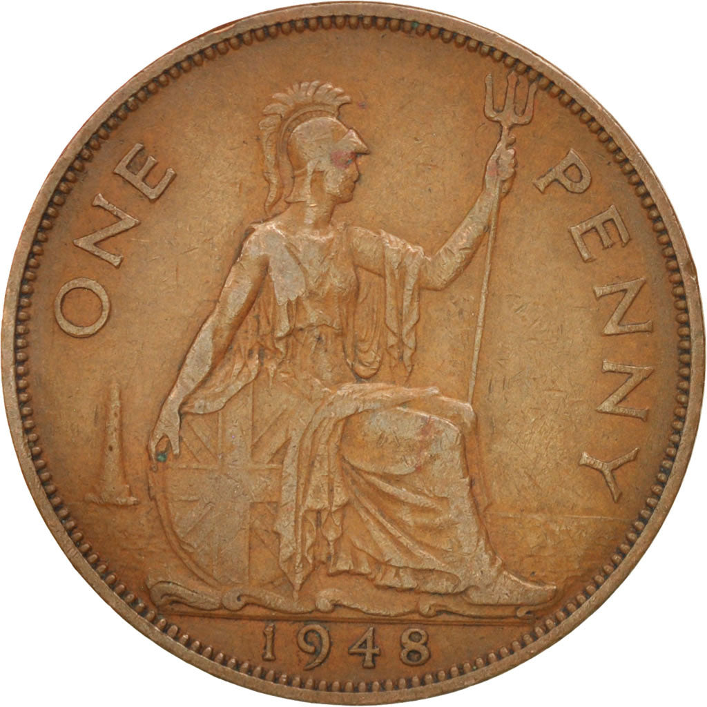 Coin, Great Britain, George VI, Penny, 1948, VF(30-35), Bronze, KM:845