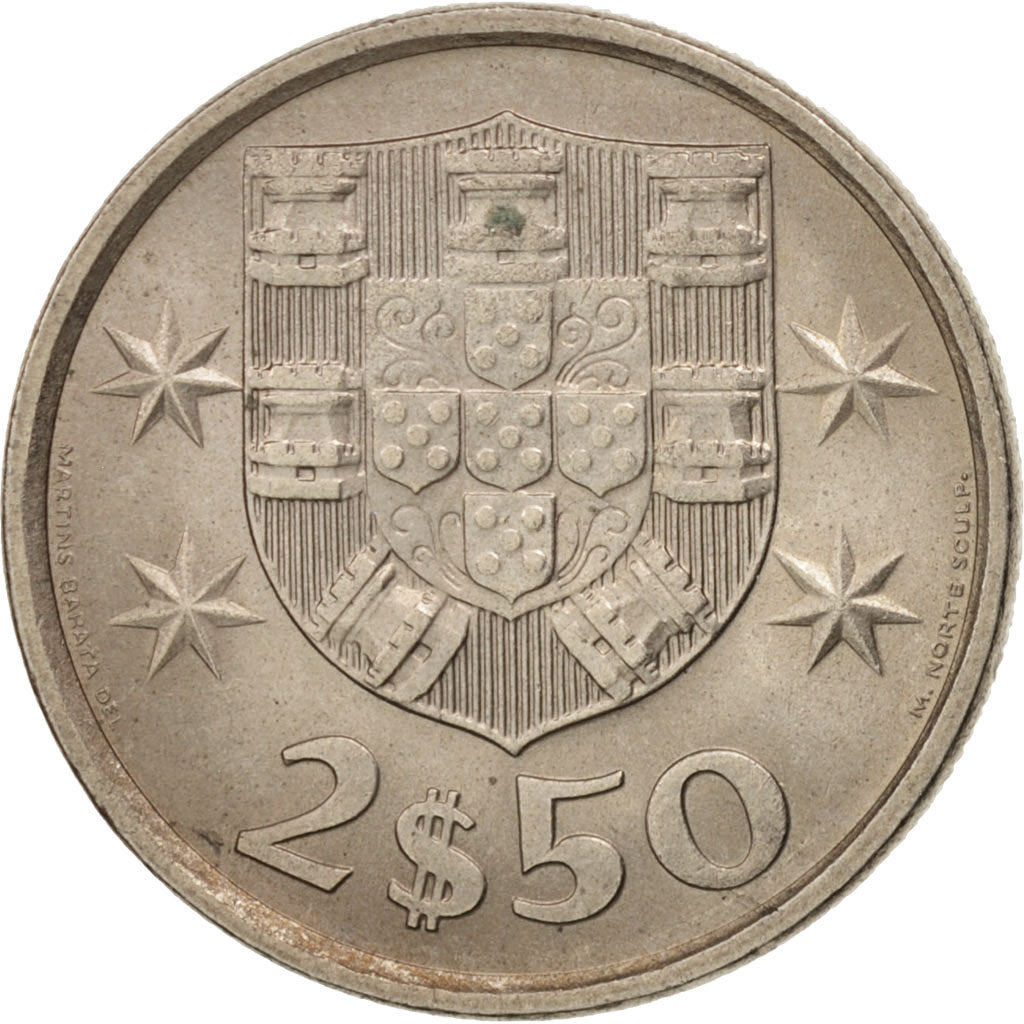 Coin, Portugal, 2-1/2 Escudos, 1980, AU(55-58), Copper-nickel, KM:590