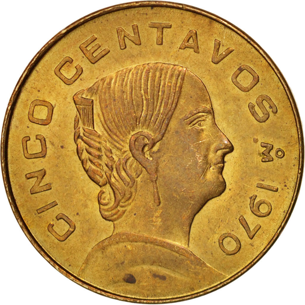 Moneda, México, 5 Centavos, 1970, Mexico City, EBC+, Latón, KM:427