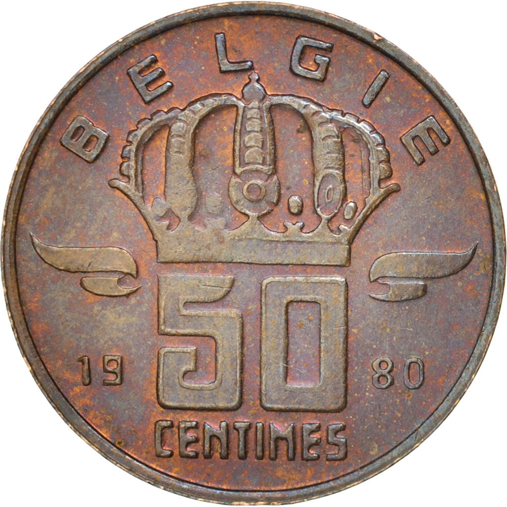 Monnaie, Belgique, Baudouin I, 50 Centimes, 1980, SUP, Bronze, KM:149.1