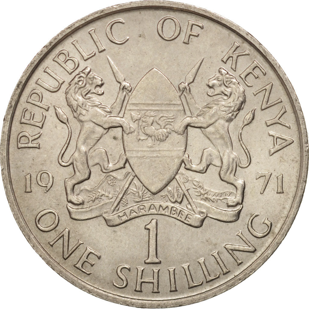 Coin, Kenya, Shilling, 1971, AU(55-58), Copper-nickel, KM:14