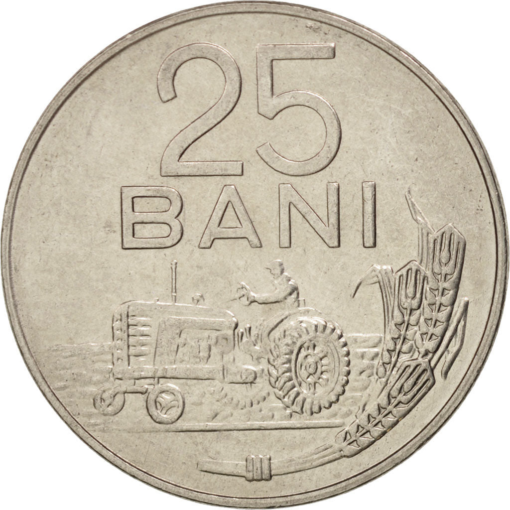 Moneta, Romania, 25 Bani, 1966, SPL-, Acciaio ricoperto in nichel, KM:94