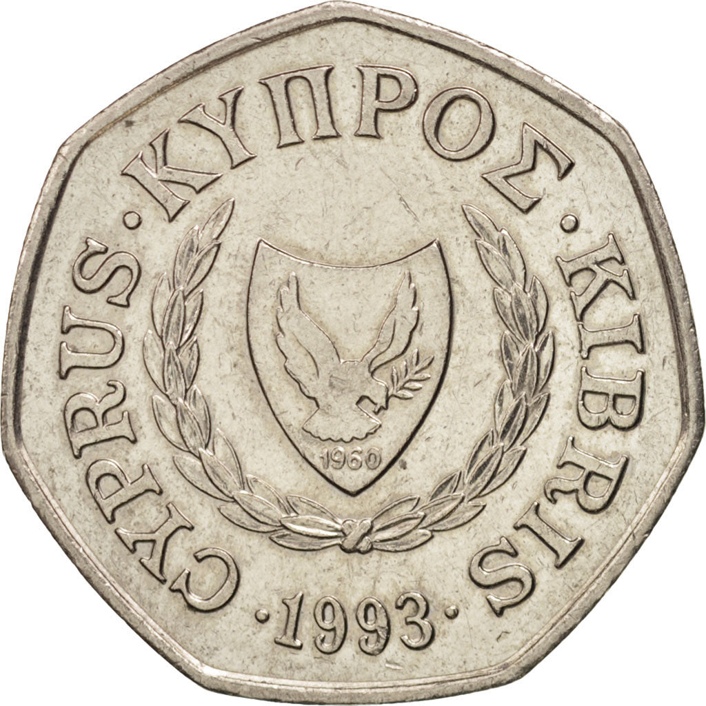 Monnaie, Chypre, 50 Cents, 1993, SUP, Copper-nickel, KM:66