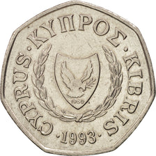 Monnaie, Chypre, 50 Cents, 1993, SUP, Copper-nickel, KM:66