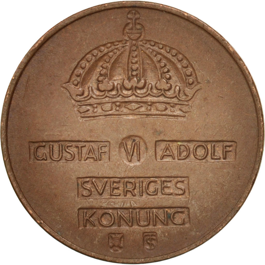 Coin, Sweden, Gustaf VI, 2 Öre, 1954, AU(55-58), Bronze, KM:821