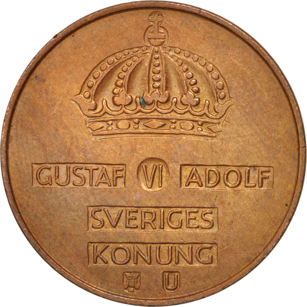 Coin, Sweden, Gustaf VI, 5 Öre, 1963, AU(55-58), Bronze, KM:822
