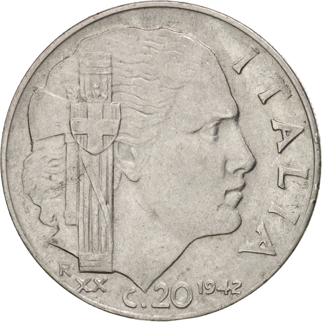 Coin, Italy, Vittorio Emanuele III, 20 Centesimi, 1942, Rome, EF(40-45)