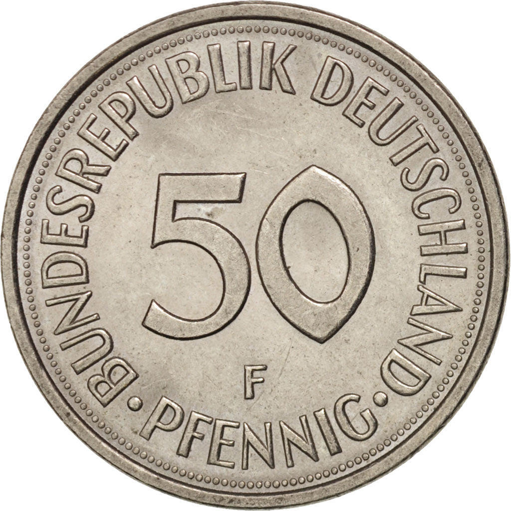 Moneta, GERMANIA - REPUBBLICA FEDERALE, 50 Pfennig, 1974, Stuttgart, SPL-