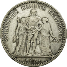 Coin, France, Hercule, 5 Francs, 1878, Bordeaux, VF(30-35), Silver, KM:820.2