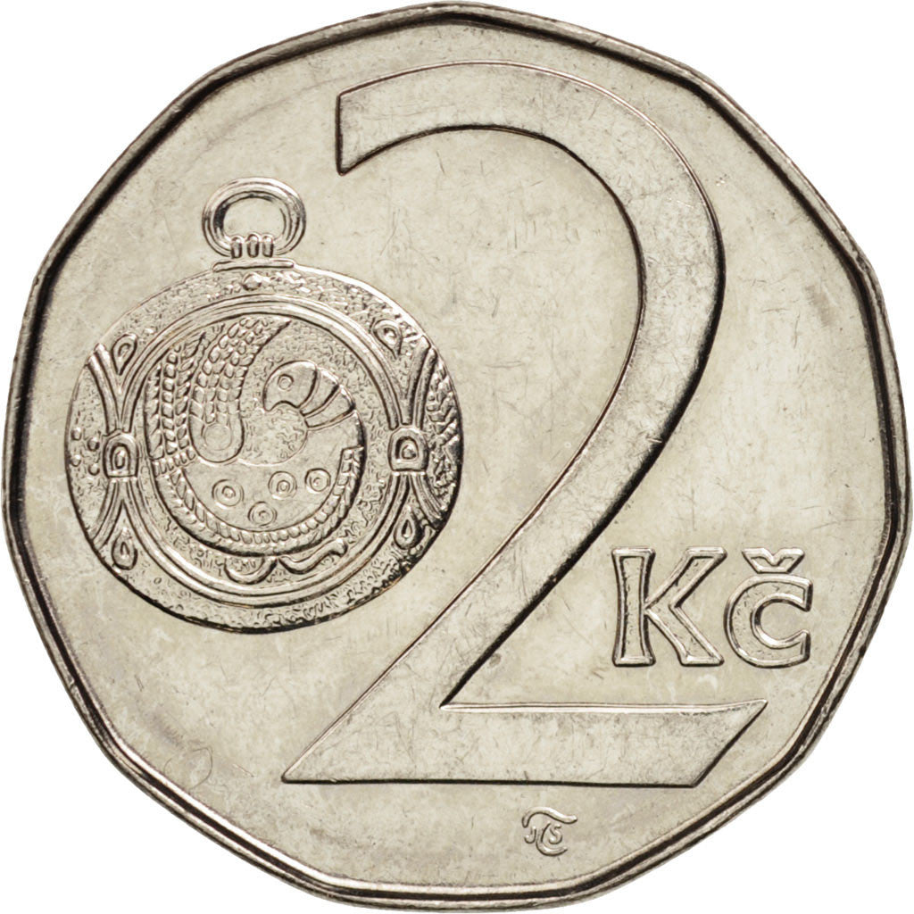 Münze, Tschechische Republik, 2 Koruny, 1997, VZ+, Nickel plated steel, KM:9