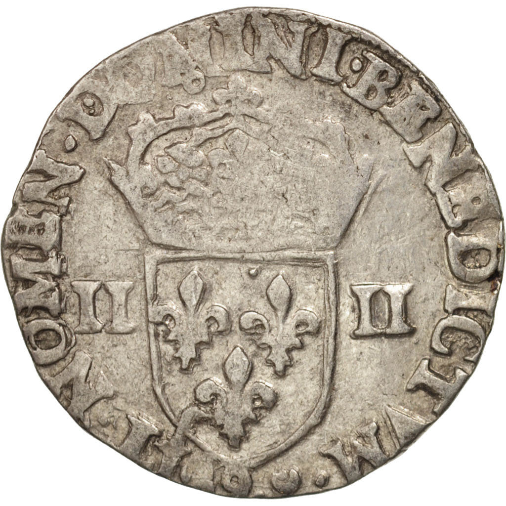 France, Henri III, 1/4 Ecu, 1587, Rennes, TB+, Argent, Sombart:4662