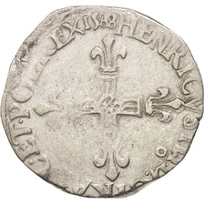 Frankreich, Henri III, 1/4 Ecu, 1588, Rennes, VF(30-35), Silver, Sombart:4662