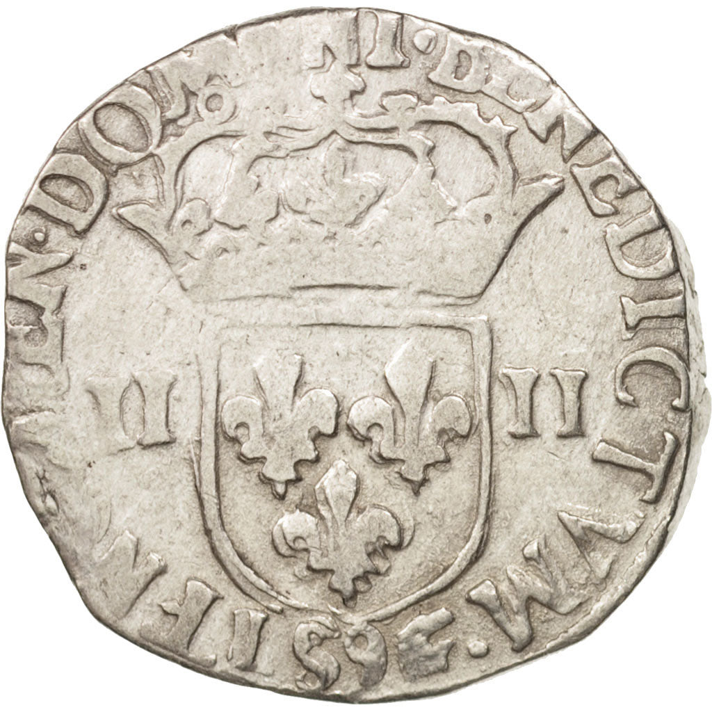 Frankreich, Henri III, 1/4 Ecu, 1588, Rennes, VF(30-35), Silver, Sombart:4662