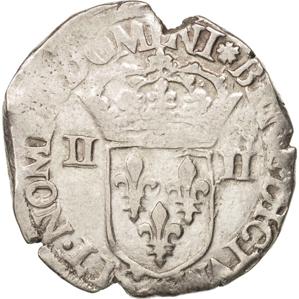 Frankreich, Henri III, 1/4 Ecu, 1587, Nantes, VF(30-35), Silver, Sombart:4662