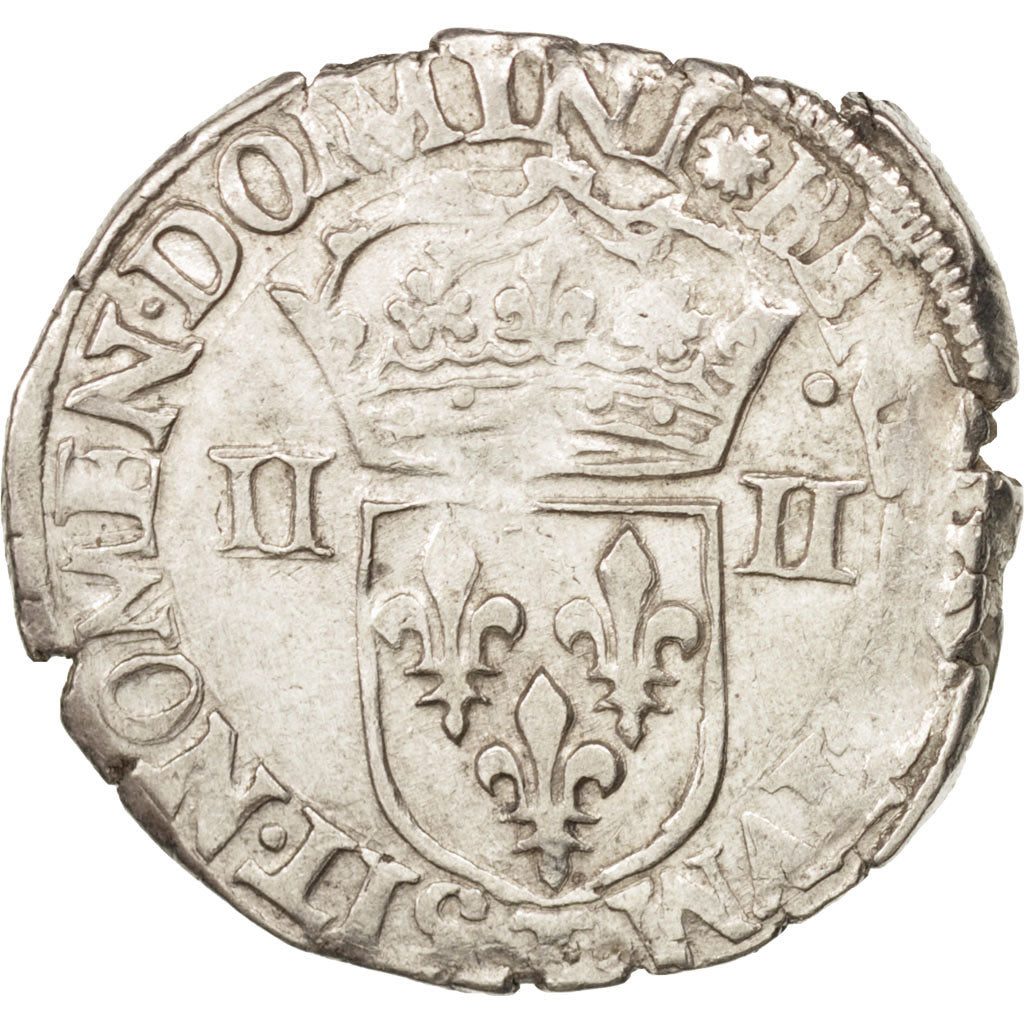 France, Henri III, 1/4 Ecu, 1588, Nantes, VF(30-35), Silver, Sombart:4662