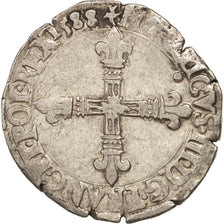 Monnaie, France, 1/4 Ecu, 1588, Nantes, TTB, Argent, Sombart:4662