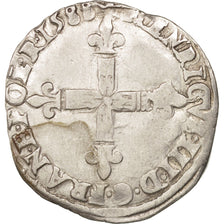 France, Henri III, 1/4 Ecu, 1588, Bayonne, VF(30-35), Silver, Sombart:4662