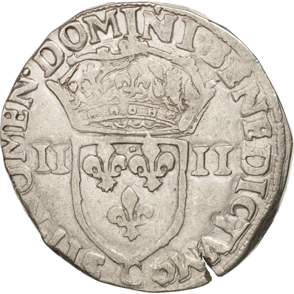 Moneta, Francia, 1/4 Ecu, 1583, Saint Lô, MB+, Argento, Sombart:4662