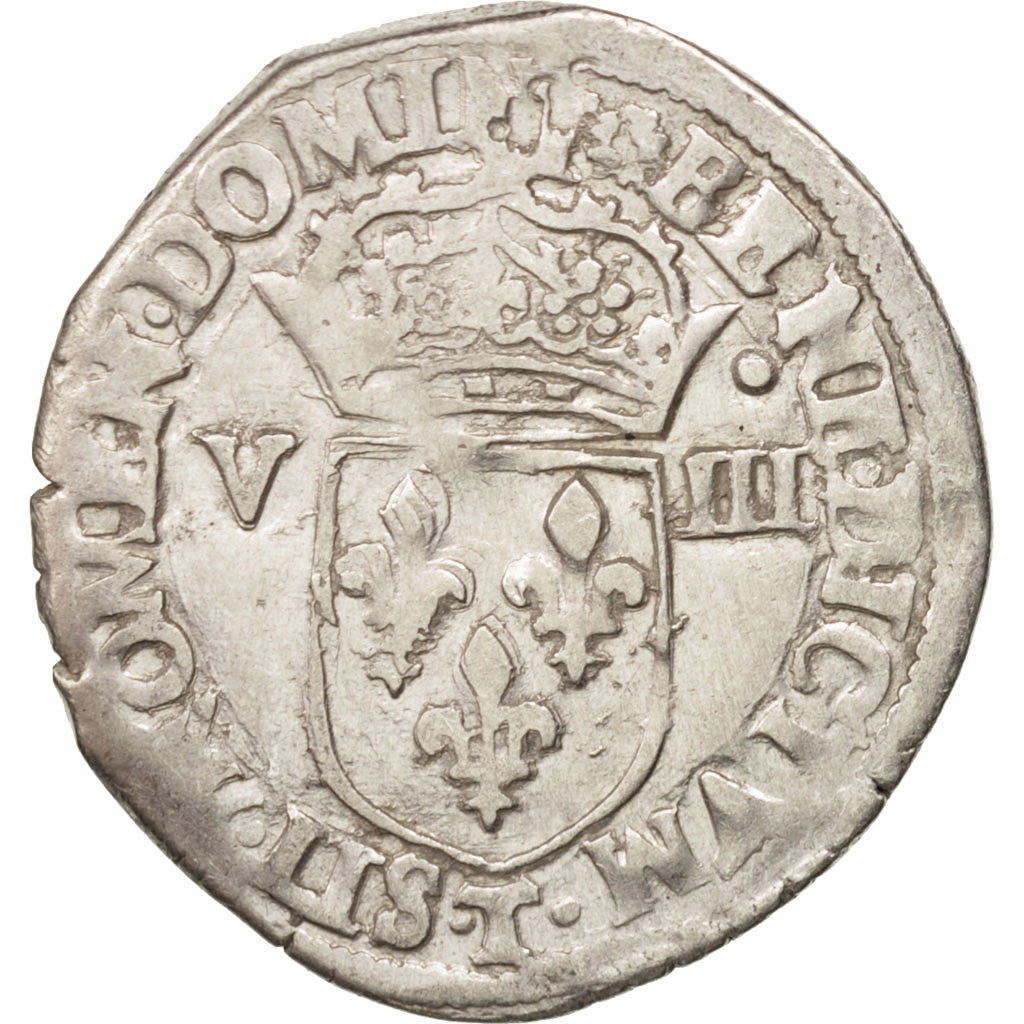 Moneta, Francia, 1/8 Ecu, 1588, Nantes, BB, Argento, Sombart:4664
