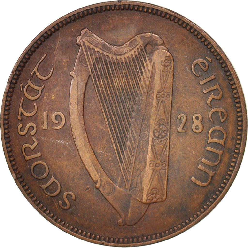IRELAND REPUBLIC, Penny, 1928, EF(40-45), Bronze, KM:3