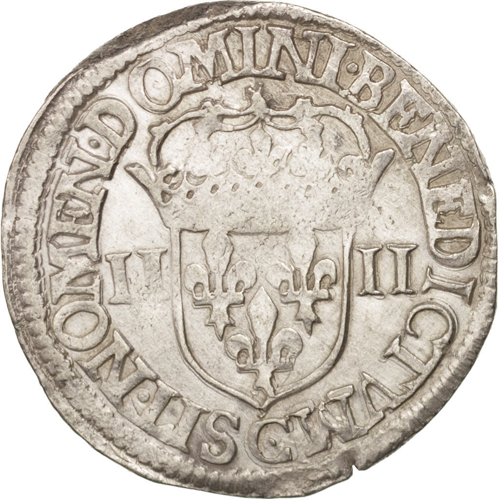France, Henri IV, 1/4 Ecu, 1608, Saint Lô, VF(30-35), Silver, Sombart:4682