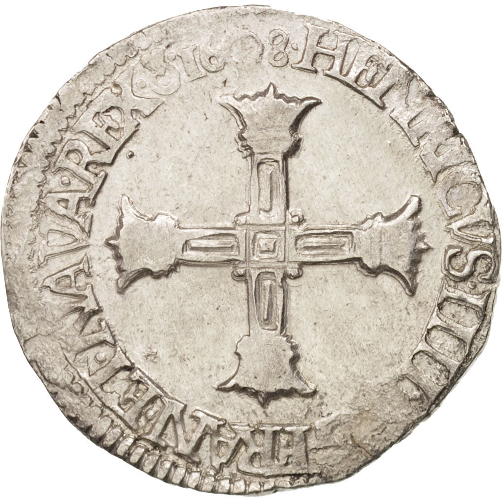 Munten, Frankrijk, 1/4 Ecu, 1608, Saint Lô, ZF+, Zilver, Sombart:4682