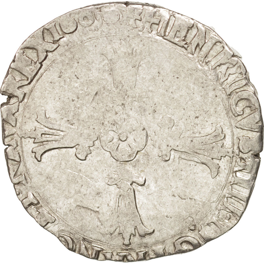 Frankreich, Henri IV, 1/4 Ecu, 1608, Angers, VF(20-25), Silver, Sombart:4686