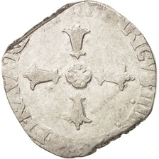 France, Henri IV, 1/4 Ecu, 1602, La Rochelle, VF(20-25), Silver, Sombart:4686